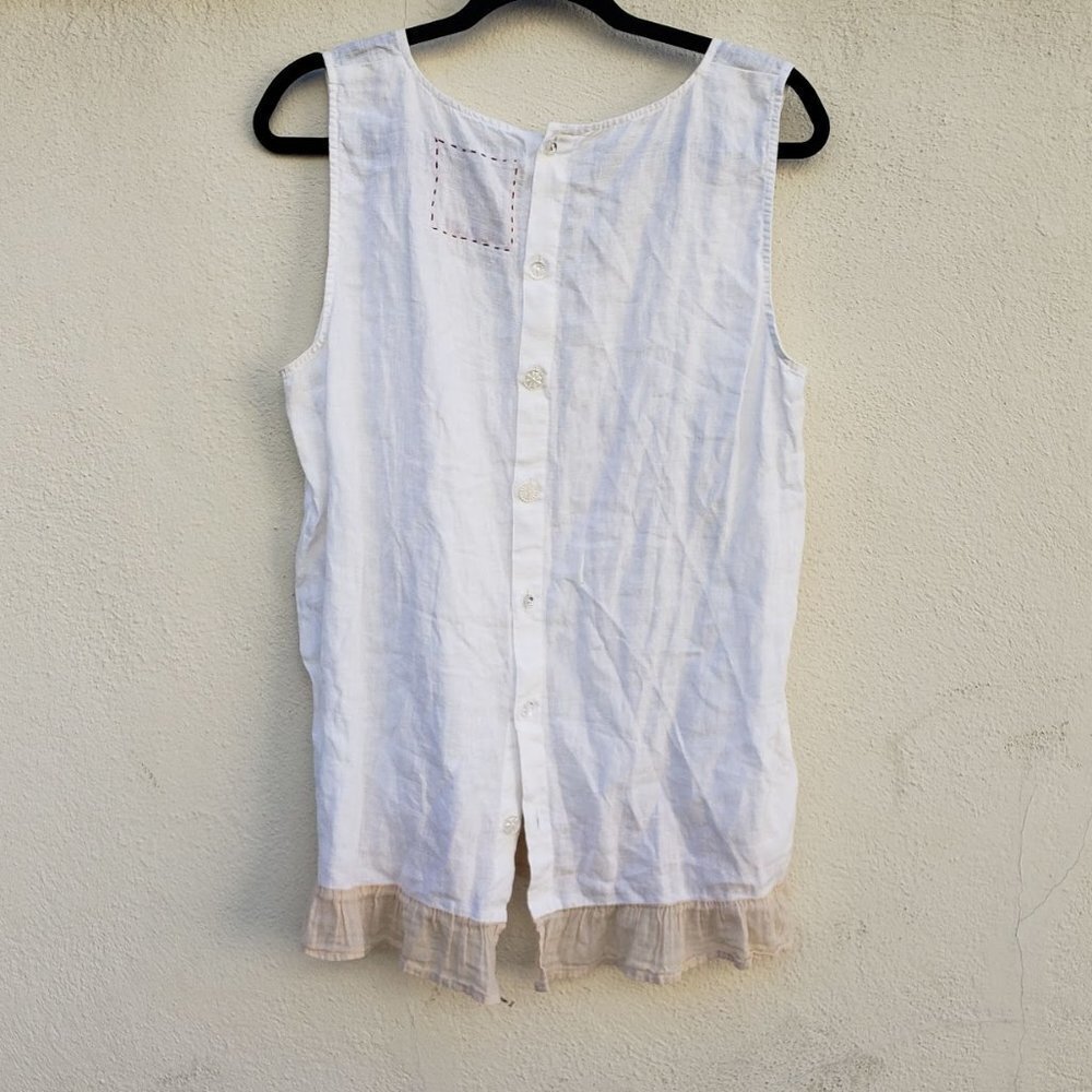 Johnny Was Square Neck Boho 100% Linen Top - Picture 3 of 7